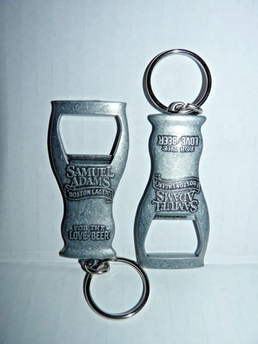 2 Samuel Adams Boston Lager For The Love of Beer Bottle Opener Key Chain Fobs