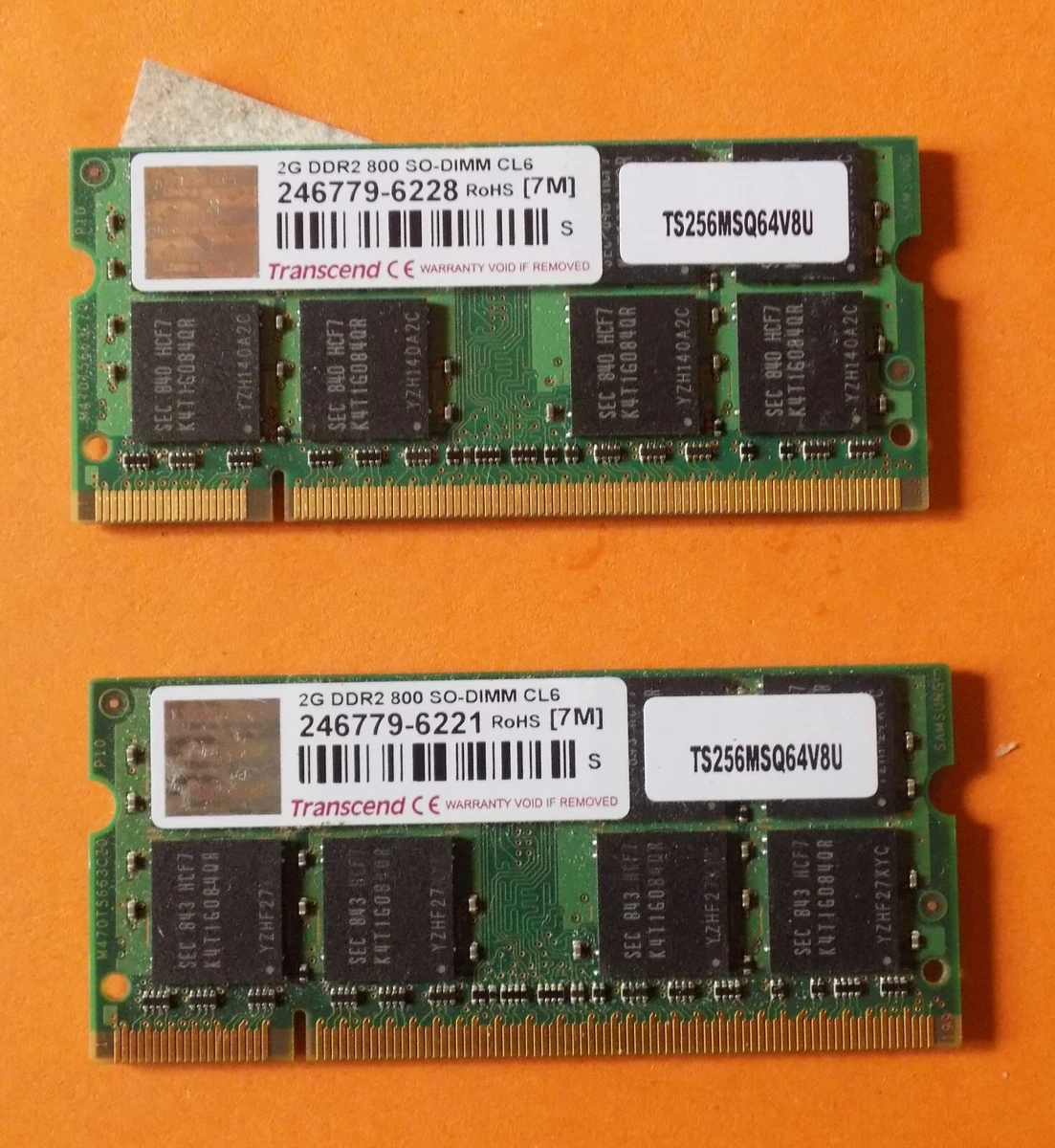 Barrette Mémoire SODIMM 1 Go DDR2-800 MHz PC2-6400 Micron - Occasion Testée Fonctionnelle