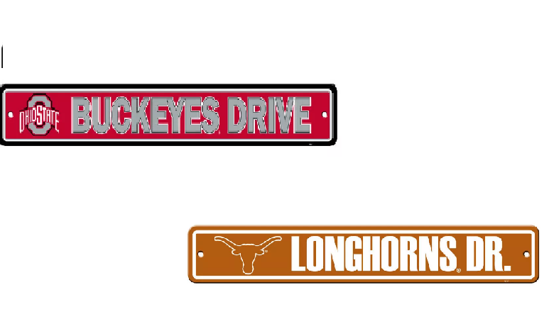 NCAA Teams Home Decor 24x4 Styrene Plastic Street Sign Made in USA  