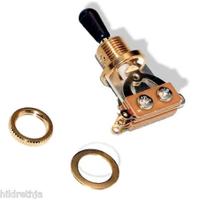 Switch Toggle 3 Way Gold with Black Knob Bitterroot 081301GD