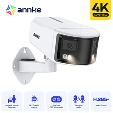 ANNKE Full Color Night 4K PoE Security IP Camera Dual Lens 180° Two-Way Audio