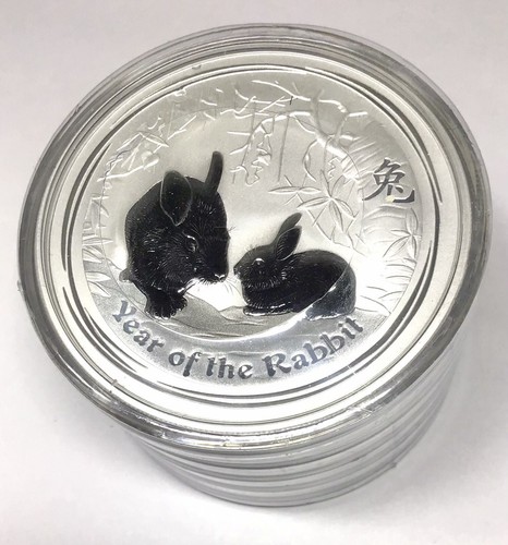 2 oz Silber Australien Lunar II Hase/ Rabbit 2011 *ST/BU* Originalkapsel Rolle