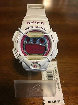 Casio Baby-g Shock Tropical White With Bright Pink Watch Bg1005m 