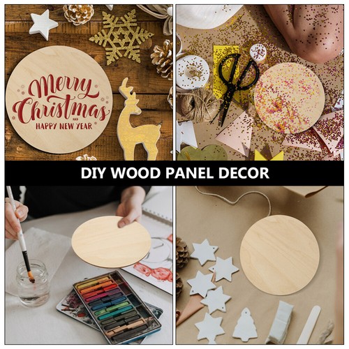 3pcs Round Wood Circle Unfinished Wood Rounds Unfinished Christmas Ornament - Picture 6 of 12