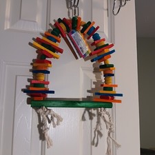 Bird Wooden Perch Swing for Quakers, Cockatiel, Hahns, Ringneck