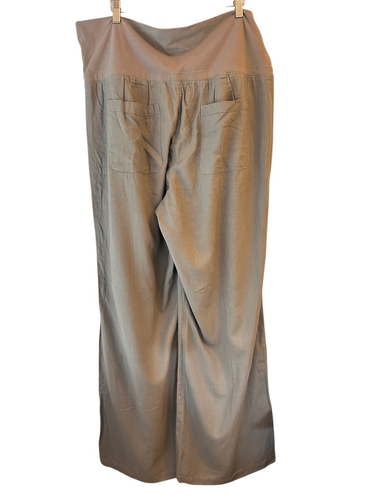 NWT Old Navy Maternity Linen Wide-Leg Pants Olive Green sz XL breathable minimal - Picture 2 of 8