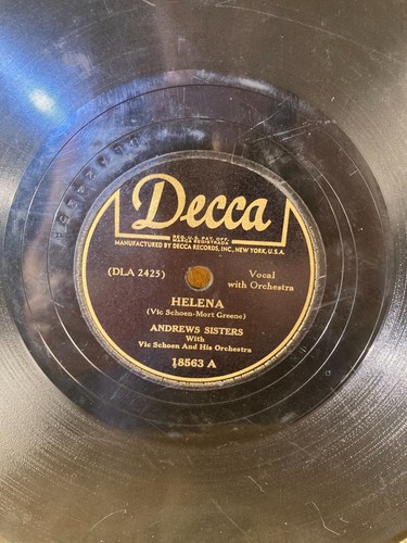 The Andrews Sisters Shellac Record 78RPM Decca I Love You Much Too Much - Picture 3 of 5