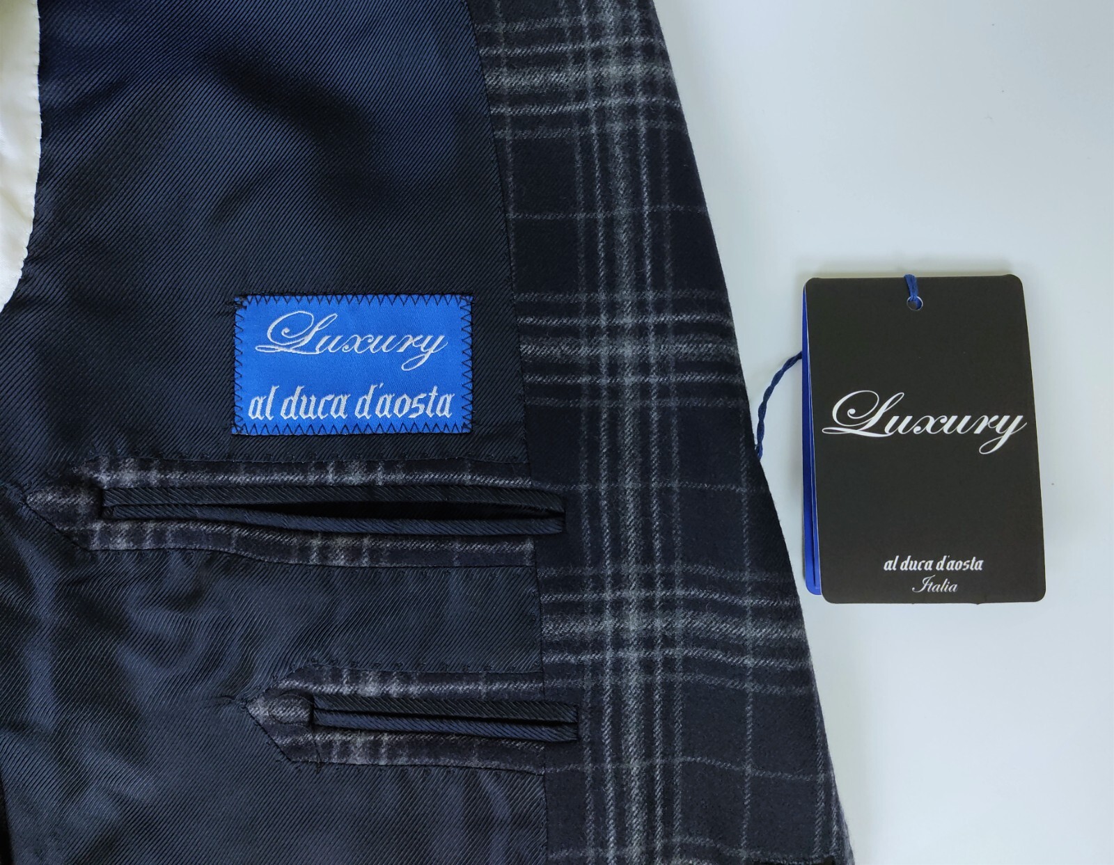NWT SARTORIA PARTENOPEA BLUE PLAID LUXURY WOOL FLANNEL BLAZER ISAIA ATTOLINI 52 image 8