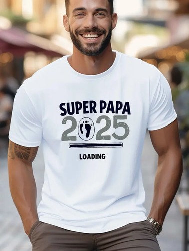 Herren T-Shirt – „Super Papa 2025 Loading…“ – Lustiges Shirt für werdende Väter - Bild 7 von 8