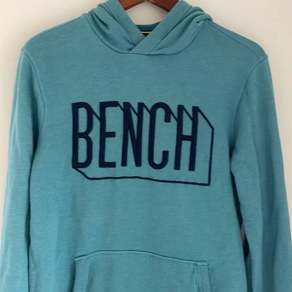Bench Lord & Taylor Hoodie Size Medium Blue Embroidered Logo Hooded Sweatshirt - Image 2 of 4