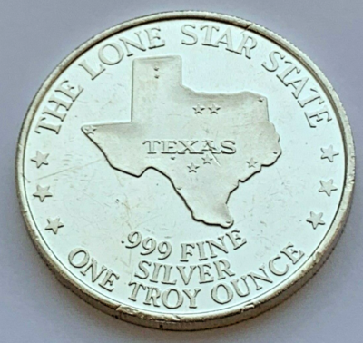 THE STATE OF TEXAS 1836 SESQUICENTENNIAL 1986 SILVER 1 OZ 999