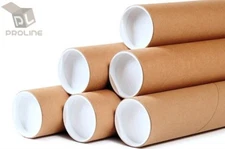 3"x36" ProLine Premium Kraft Mailing Shipping Tubes with Caps - 2 Tubes