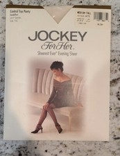 Jockey for Her Sheerest Ever Evening sheer Pantyhose Medium Tall M Antique White