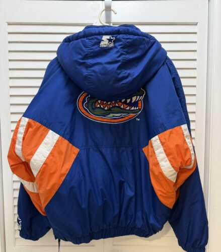 VINTAGE STARTER FLORIDA GATORS HOODED PUFFER JACKET NCAA HALF ZIP SIDE ZIP - XL- - Picture 3 of 8