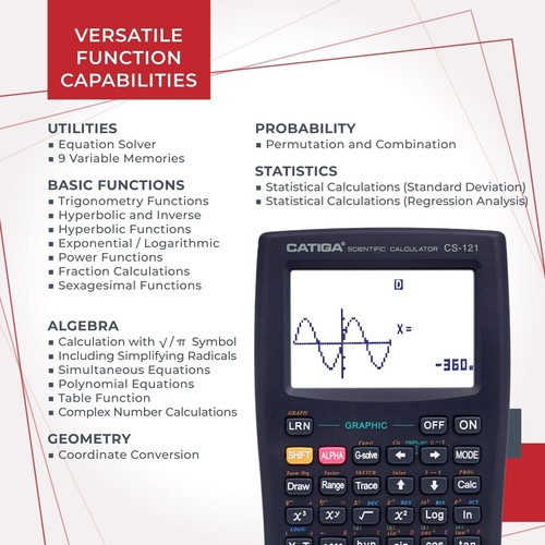 Battery-Powered Scientific Calculator with Graphic Functions - 3 Modes Included - Picture 6 of 9