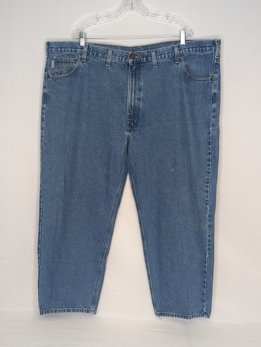 MENS CARHARTT B17 DST RELAXED FIT TAPERED LEG BLUE JEANS 50 MENS CARHARTT B17 DST RELAXED FIT TAPERED LEG BLUE JEANS 50