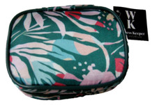 Pill Box, 8 Compartments, Floral Fabric Case By DM Merchandising, Brand New