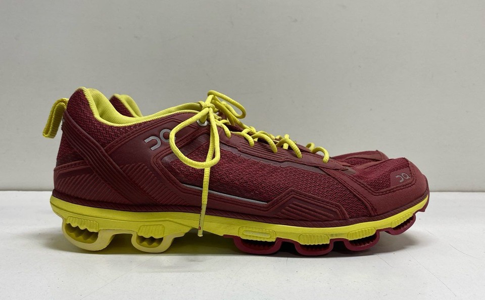 ON Cloudrunner Burgundy Lime Green Athletic Shoes Women's Size 9.5 eBay