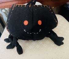 POTTERY BARN KIDS HALLOWEEN 3D Black SPIDER Stitched Cute TREAT BAG