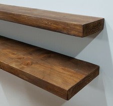 Rustic Floating Industrial Mantle Shelf Free Shelves Brackets , 120 cm x 22 cm .