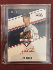 2018 USA Baseball Stars & Stripes CNT Signatures Red Ink /10 Jon Olsen #JO Auto