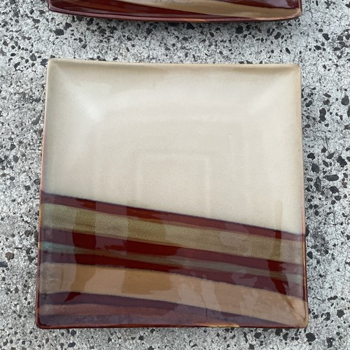 Sango Avanti Brown 4722 Set of 4 Square Dinner Plates 11" Glazed Stoneware - Picture 2 of 6