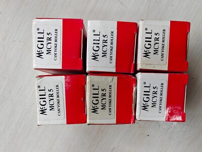 McGill MCYR 5 Cam Yoke Roller Bearing 5mm Bore, 16mm Diam. x 11mm W.  LOT OF 6PC