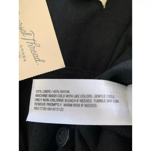 Universal Thread Boilersuit Jumpsuit Womens Size 12 Black Button Linen Blend NWT - Picture 9 of 9