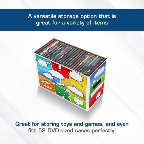 (Case of 10) BCW Short Comic Book Storage Box POW! Fits 150 Comics DVDs Toys Bin - 第 5/5 張圖片