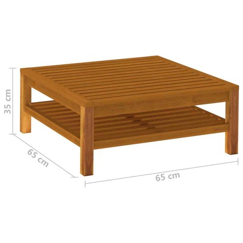 NNEVL Coffee Table 65x65x35 cm Solid Acacia Wood - Picture 5 of 5