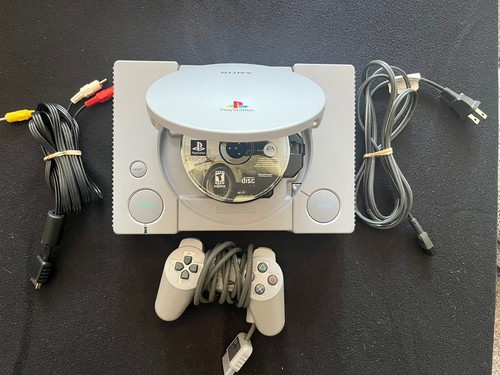 Official Sony PlayStation 1 PS1 Console Complete w Tested Controller & Game - Picture 2 of 3
