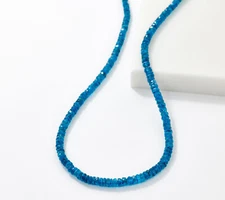 QVC Affinity Gems Sterling Silver Neon Apatite Gemstone Beaded 18" Necklace