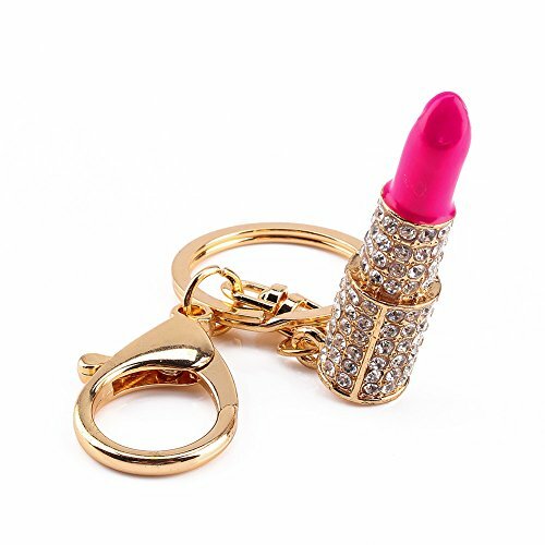 Fdit Portachiavi Cristallo Rossetto Trucco Portachiavi Borsa Strass Fascino Port