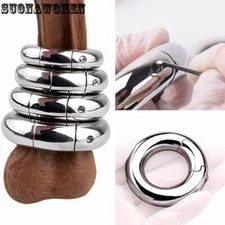 Male Heavy Ball Stretcher 304 Stainless Steel Scrotum Ring Weight Enhance Delay