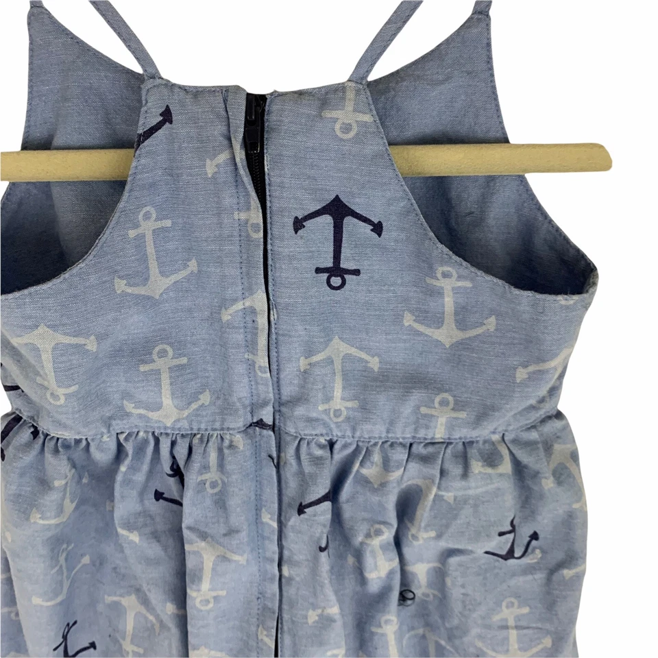 Nautica Girl's Size 5 Sun Dress Anker Print Nautical Spaghetti Straps - Image 4 of 4