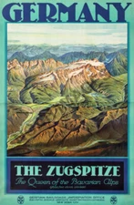 Germany Zugspitze vintage travel poster 12x18