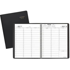 AT-A-GLANCE 7" X 8.75" ACADEMIC YEAR WEEKLY APPOINTMENT FAUX LEATHER - BLACK