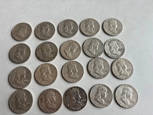 FRANKLIN Half Dollar Lot Of 20 90% silver ($10 face) - lot #3