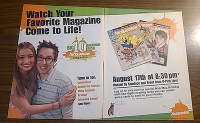 Nickelodeon Magazine Big 10 Birthday Bash 2003 Vintage Print Ad 16x11