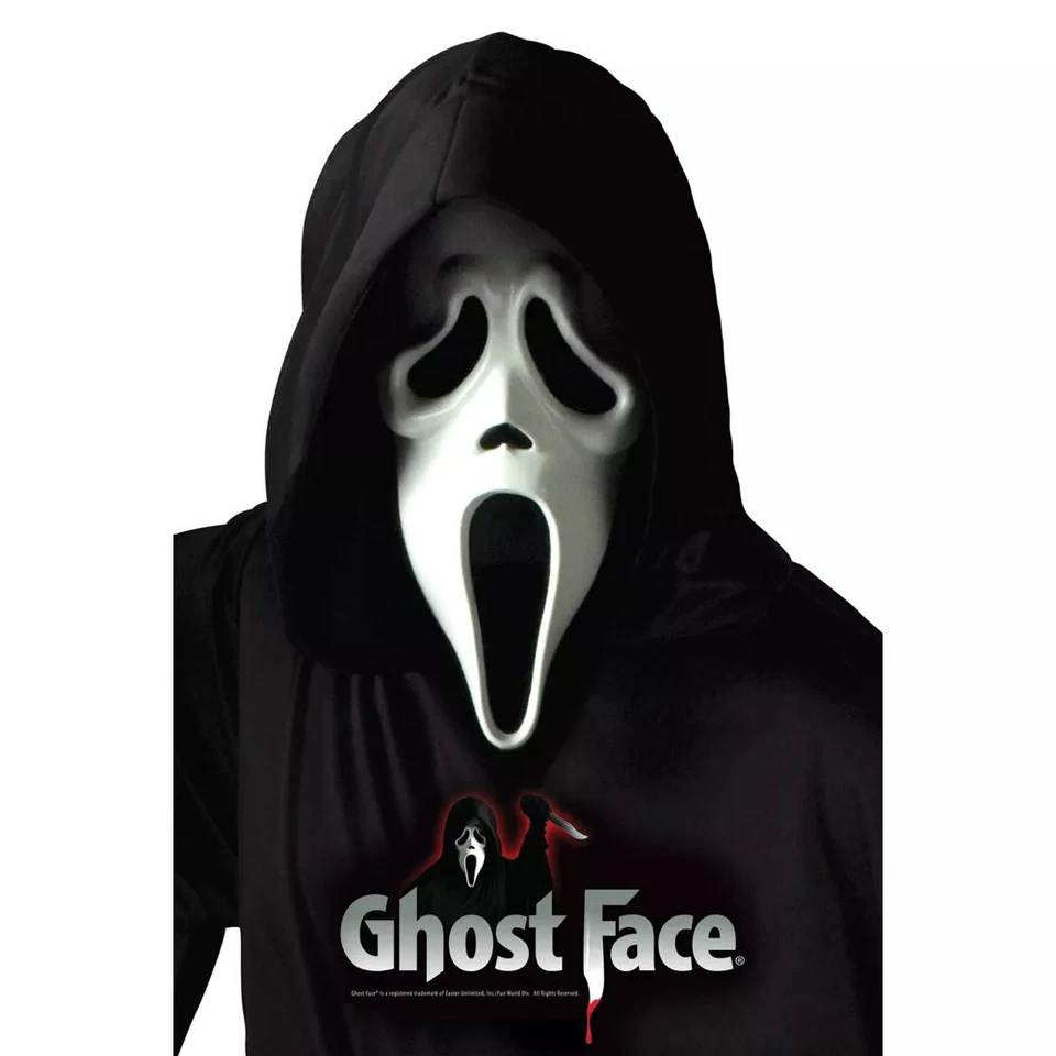 Disfraz Cara Fantasma Máscara Scream Ghostface Adulto Hombre Mujer Licencia Oficial Nuevo con Etiquetas Foto 2 de 2