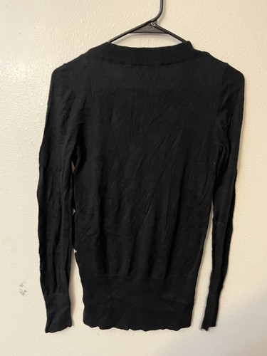 Suéter De Colección Guess Argyle Mujer Grande Negro Cuello en V Dinero Antiguo Preppy Y2K Academia - Imagen 3 de 5