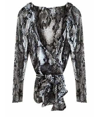 Women's Moschino Cheap and Chic Wrap Around Silk Blouse Snake Print (size US4)