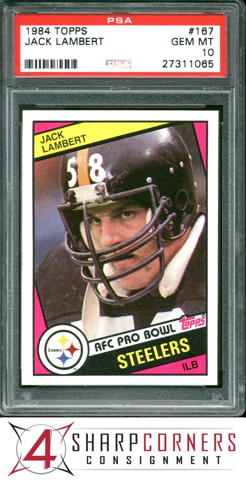 1984 TOPPS #167 JACK LAMBERT STEELERS HOF PSA 10