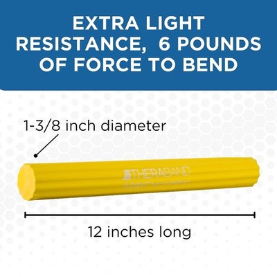 THERABAND FlexBar Resistance Bar, Extra Light, Yellow Flex Therapy Bar