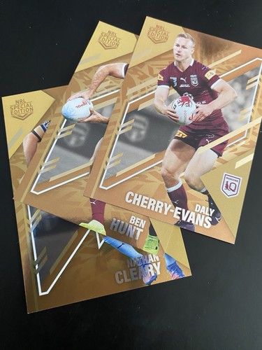 Nrl-Traders Cards-2023-RIVALRY-Gold-State Of Origin-Hunt- Evans- Cleary