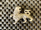 LION MARCASITE STERLNG SILVER PINBACK BROOCH 1 1/2" X 1 1/4" — photo 1
