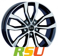 4x Autec Typ U - Uteca schwarz poliert 9x20" ET47 LK5 127 ML 71.6 Alufelgen 2...