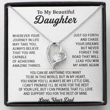 To My Daughter Necklace, Daughter Father Necklace, Daughter Gift From Dad