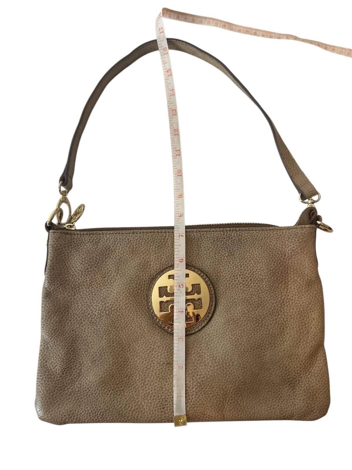 Borsa a tracolla Tory Burch borsa donna designer beige oro media festa formale