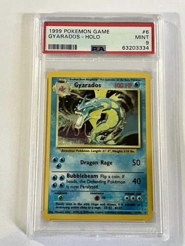 1999 Pokemon Gyarados PSA 9 Mint Holo #6 Base Set